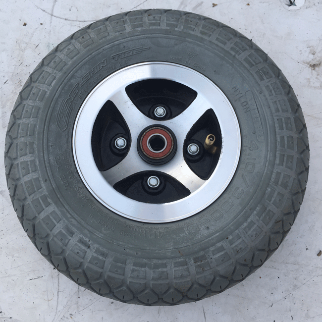 Used 4.10x350-5 Front Wheel & Tyre For An Invacare Orion Scooter V796