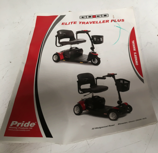 Used Owners Manual For A Pride GoGo Elite Mobility V113 Wheelie Good Mobility Spare Parts