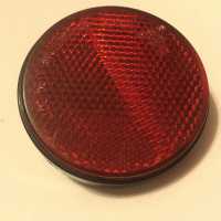 Used Red Bolt On Round Reflector For Mobility Scooter G1016
