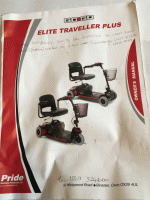 Used Owners Manual For A Pride GoGo Elite Traveller Plus Scooter V6028